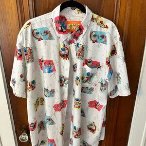 RSVLTS Ren & Stimpy Happy Happy Joy Joy Woven Button-Up